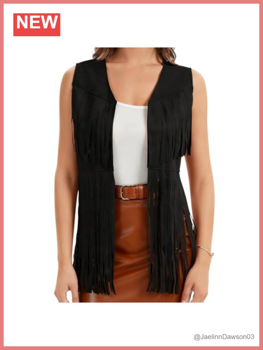 Faux Suede Fringe Vest Sleeveless Tassel Hippie Western Cowgirl Layer